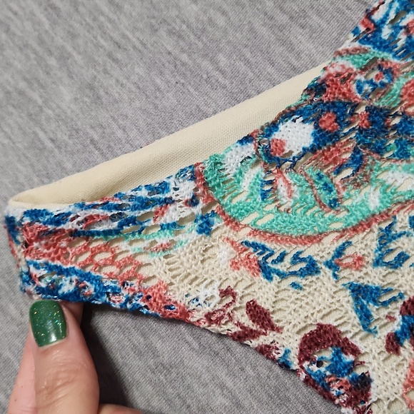 Y2K Xhilaration Paisley Print Lacey Sleeveless Summer Mini Tank Dress - Picture 7 of 14